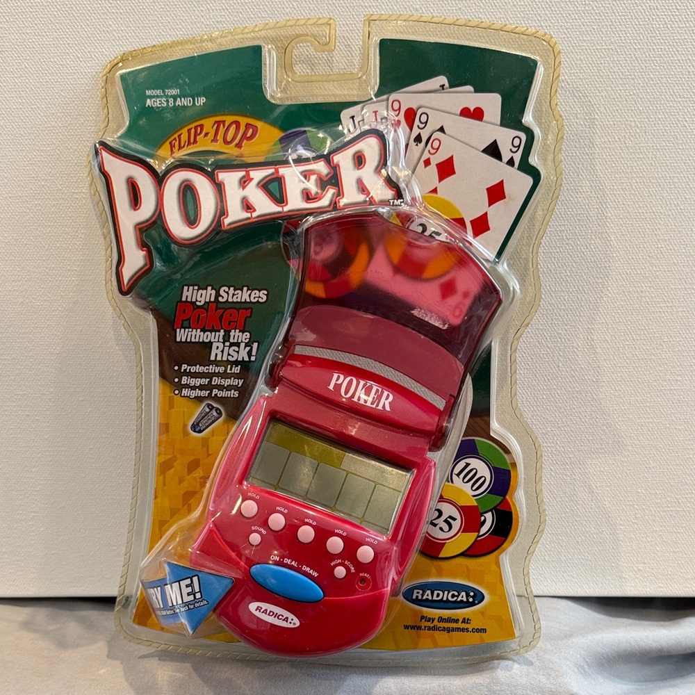 Vintage Radica Flip-Top Poker Game. New in Package.